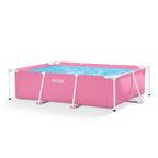 Piscine rectangulaire hors sol Intex 28266EH avec cadre métallique de 2,13 m de long x 1,52 m de large x 60 cm de haut, pour extérieur et jardin, 1 662 litres d'eau, rose