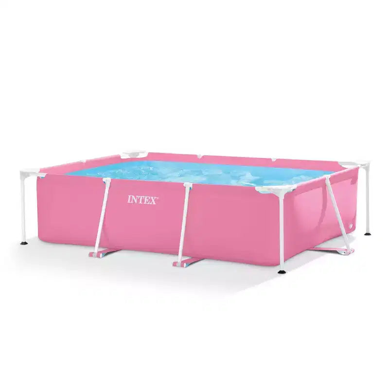 Piscine rectangulaire hors sol Intex 28266EH avec cadre métallique de 2,13 m de long x 1,52 m de large x 60 cm de haut, pour extérieur et jardin, 1 662 litres d'eau, rose