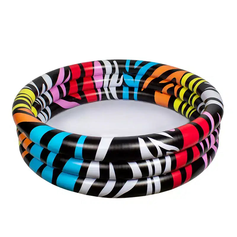 Swim Central 36 Inflatable Multi-Color Zebra Striped Children's Wading Swimming Pool