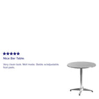 Table d'intérieur/extérieur en aluminium à plateau lisse de 27,5 po avec base