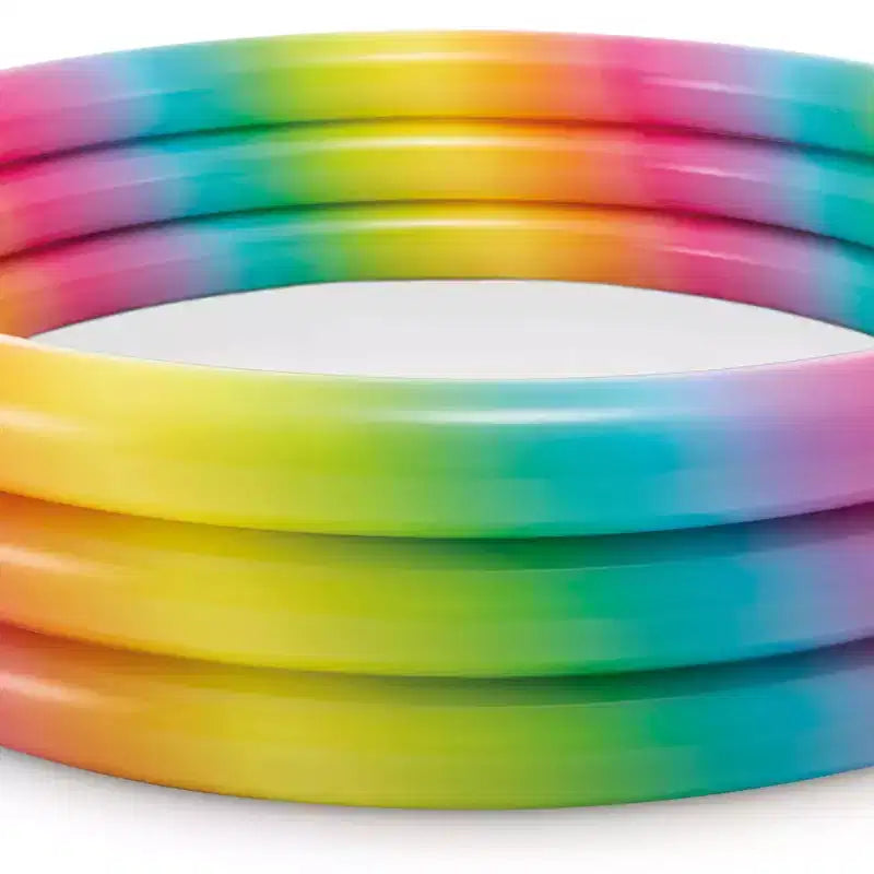 Piscine gonflable d'extérieur circulaire Intex 58449EP Rainbow Ombre 3 anneaux pour enfants de 2 ans et plus