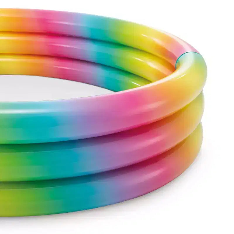 Piscine gonflable d'extérieur circulaire Intex 58449EP Rainbow Ombre 3 anneaux pour enfants de 2 ans et plus
