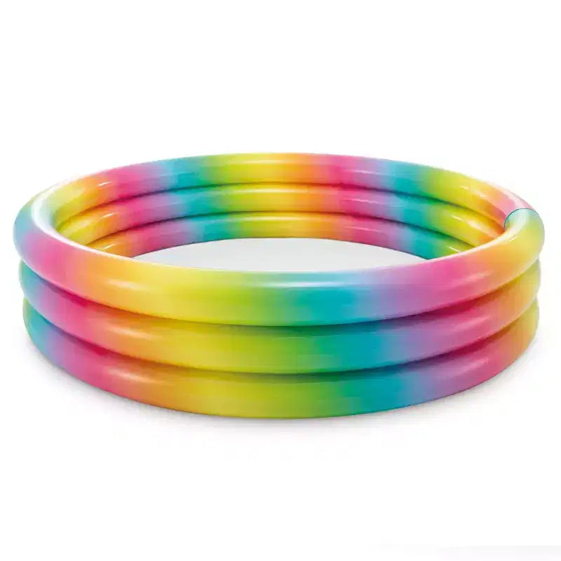 Piscine gonflable d'extérieur circulaire Intex 58449EP Rainbow Ombre 3 anneaux pour enfants de 2 ans et plus