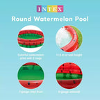 Piscine gonflable ronde d'extérieur Intex de 168 cm motif pastèque pour enfants et petites boules multicolores en plastique Fun Ballz avec sac de transport
