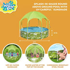 Piscine ronde hors-sol H2OGO! Splash-in-Shade pour enfants avec pare-soleil, Verte