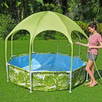 Piscine ronde hors-sol H2OGO! Splash-in-Shade pour enfants avec pare-soleil, Verte