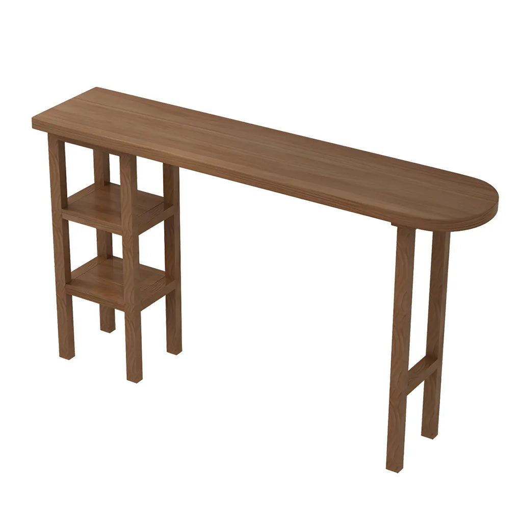 Tables de bar modernes en bois brun avec rangements pour salle à manger