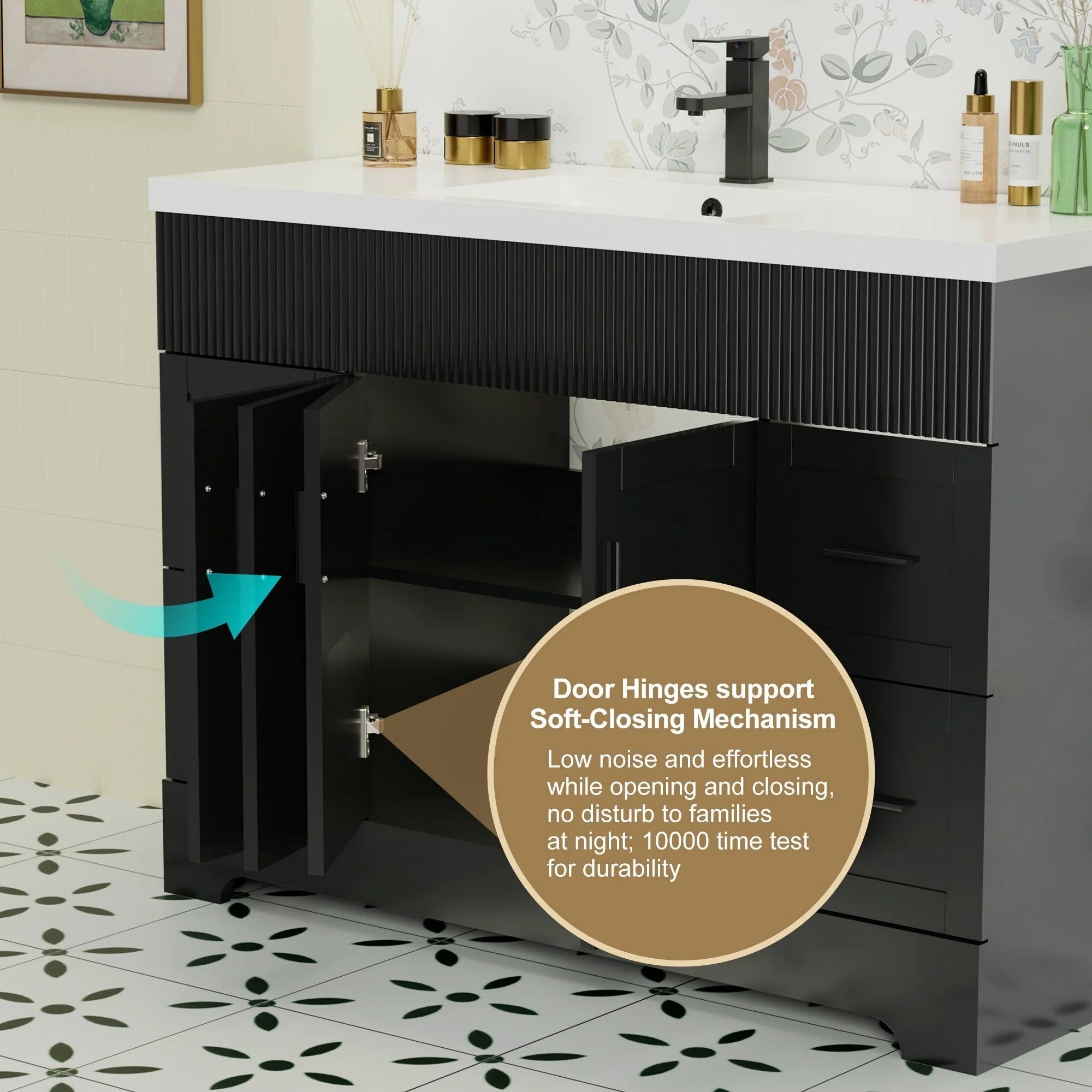 Ensemble meuble-lavabo Wavy Line 30/36/48 avec lavabo et robinet