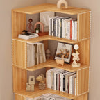 Bibliothèque d'angle en bois composite à 6 étagères