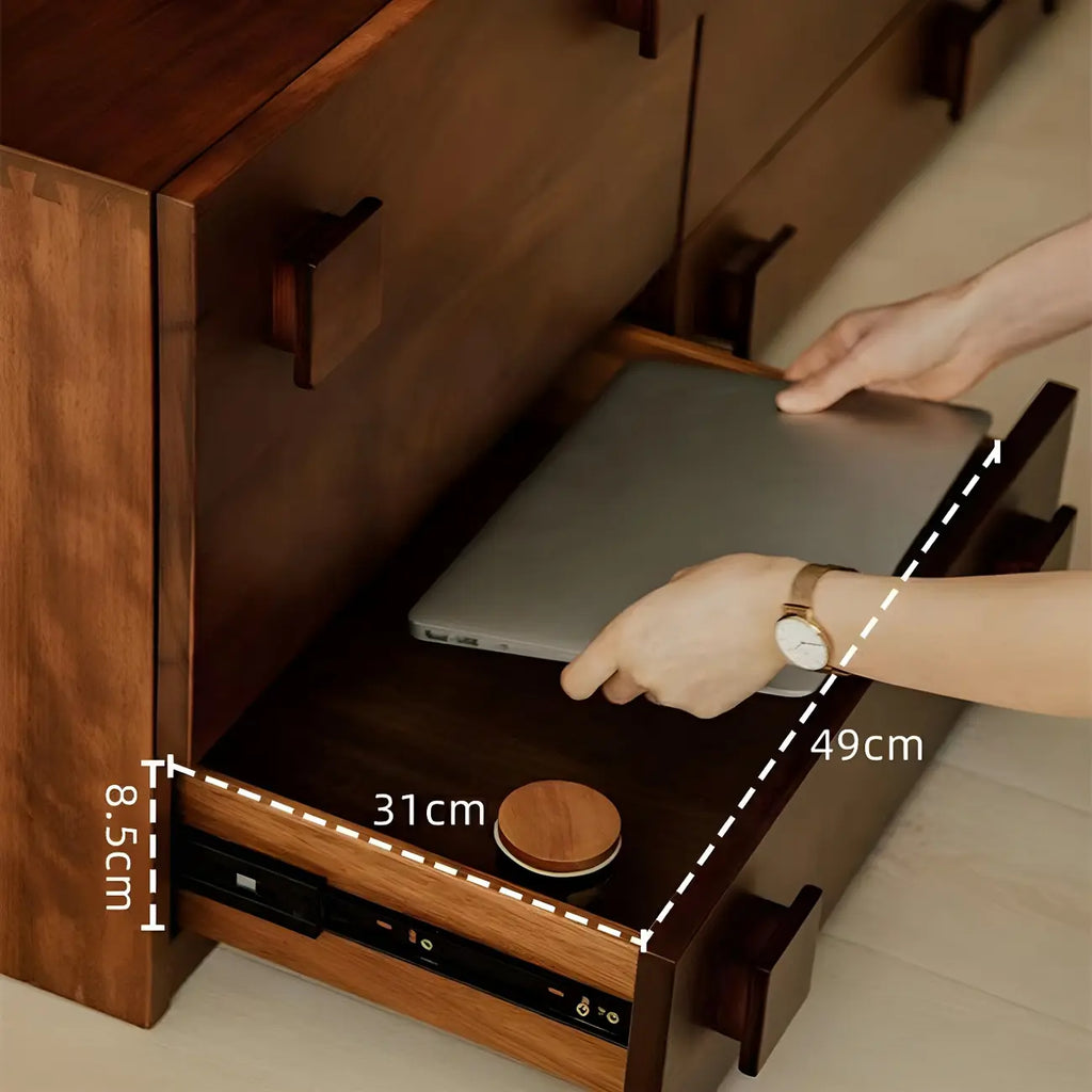 Commodes et chiffonniers minimalistes en bois brun avec tiroirs