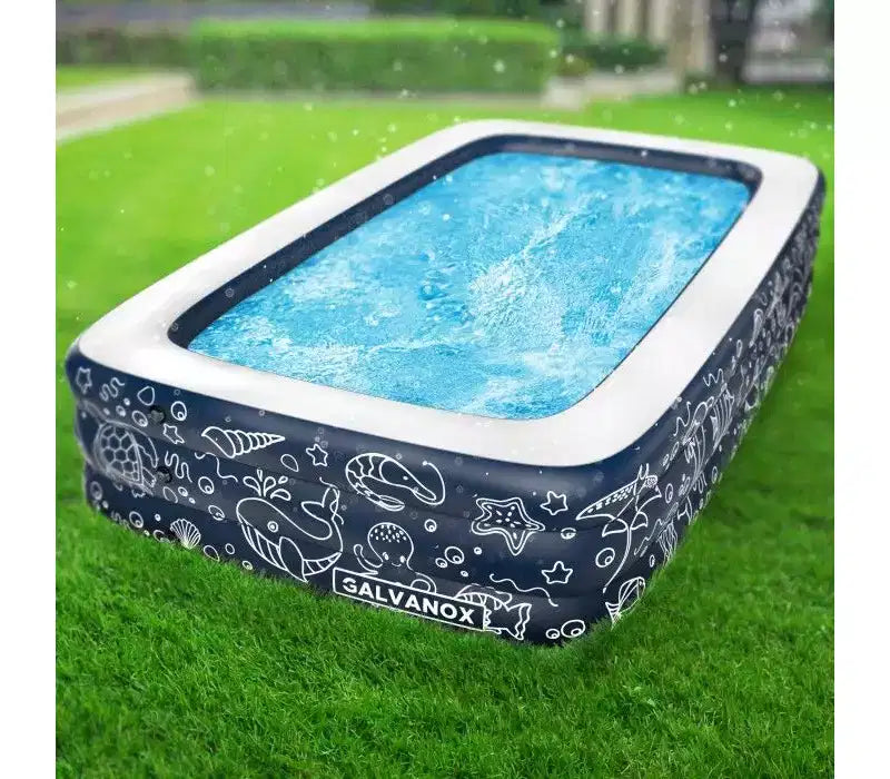 Galvanox Piscine gonflable hors sol pour enfants Grande taille Piscines gonflables Centre de jeux Enfants Famille Extérieur Jardin Arrière-cour 120x72x22