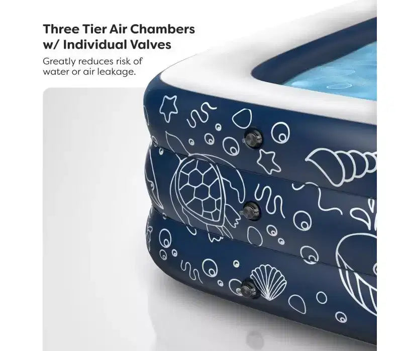 Galvanox Piscine gonflable hors sol pour enfants Grande taille Piscines gonflables Centre de jeux Enfants Famille Extérieur Jardin Arrière-cour 120x72x22
