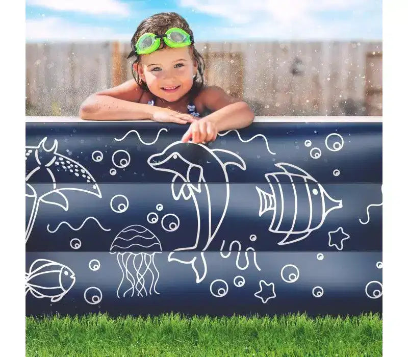 Galvanox Piscine gonflable hors sol pour enfants Grande taille Piscines gonflables Centre de jeux Enfants Famille Extérieur Jardin Arrière-cour 120x72x22