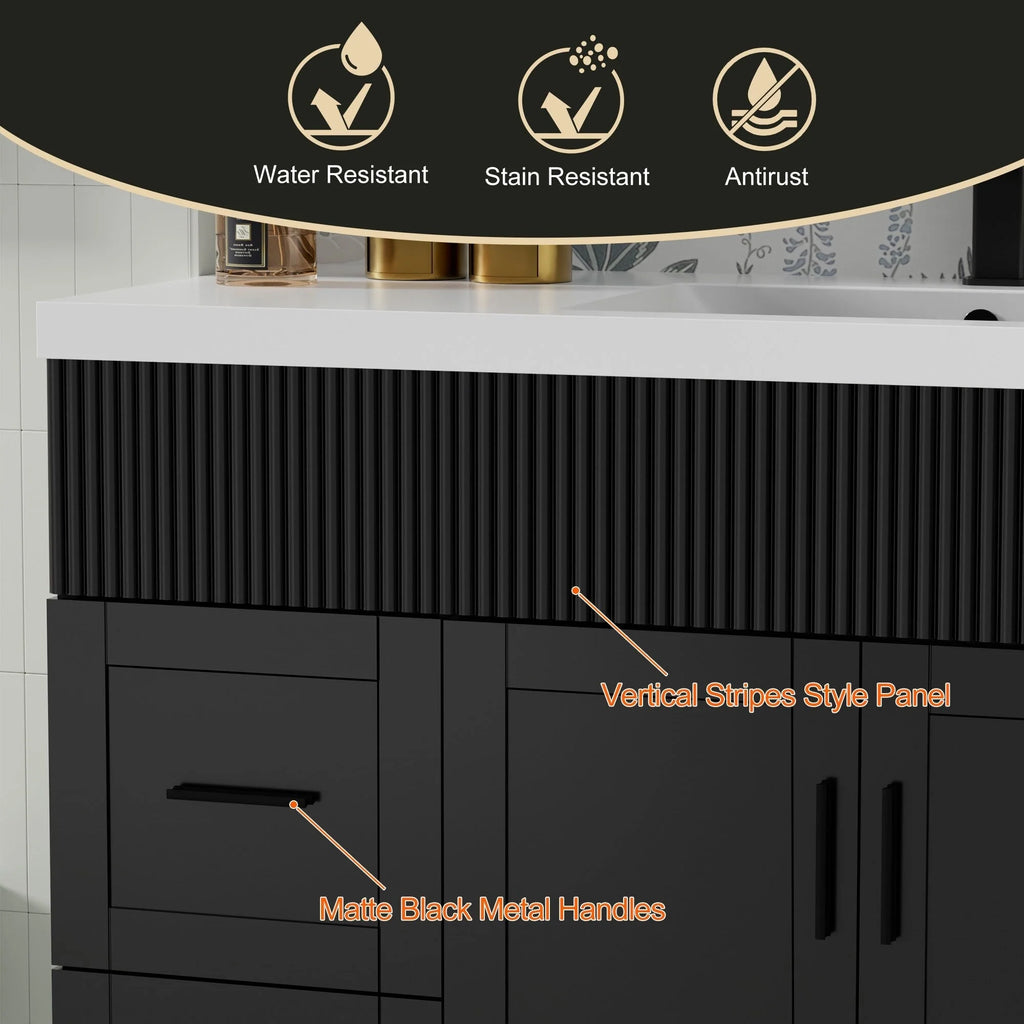 Ensemble meuble-lavabo Wavy Line 30/36/48 avec lavabo et robinet