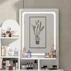 Ensemble coiffeuse avec lumière LED, miroir et tabouret