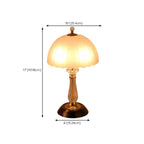 Lampe de table élégante en verre blanc et métal en forme de parapluie