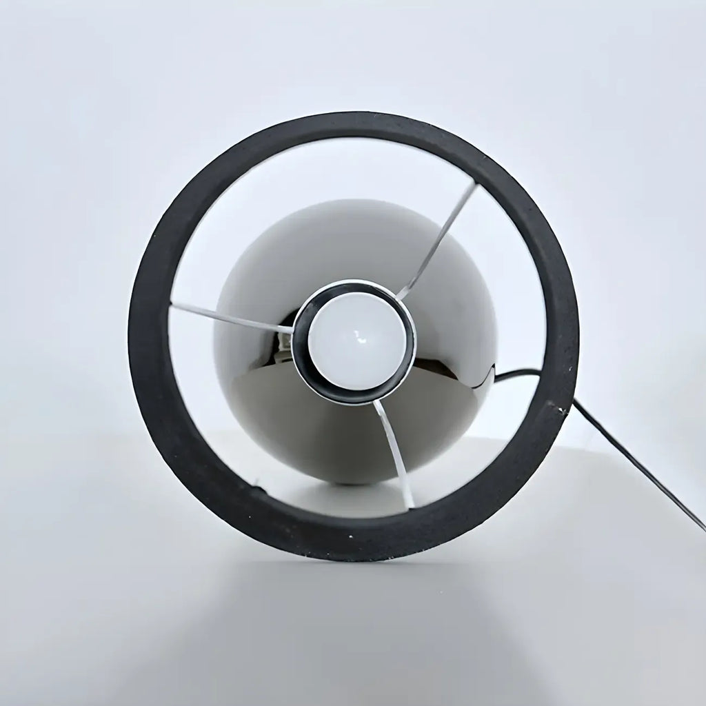 Lampe de table tactile LED élégante en tissu noir pour chambre à coucher