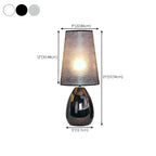 Lampe de table tactile LED élégante en tissu noir pour chambre à coucher