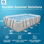 Piscine rectangulaire hors-sol à cadre en acier JLeisure 17776 de 18 x 10 pieds