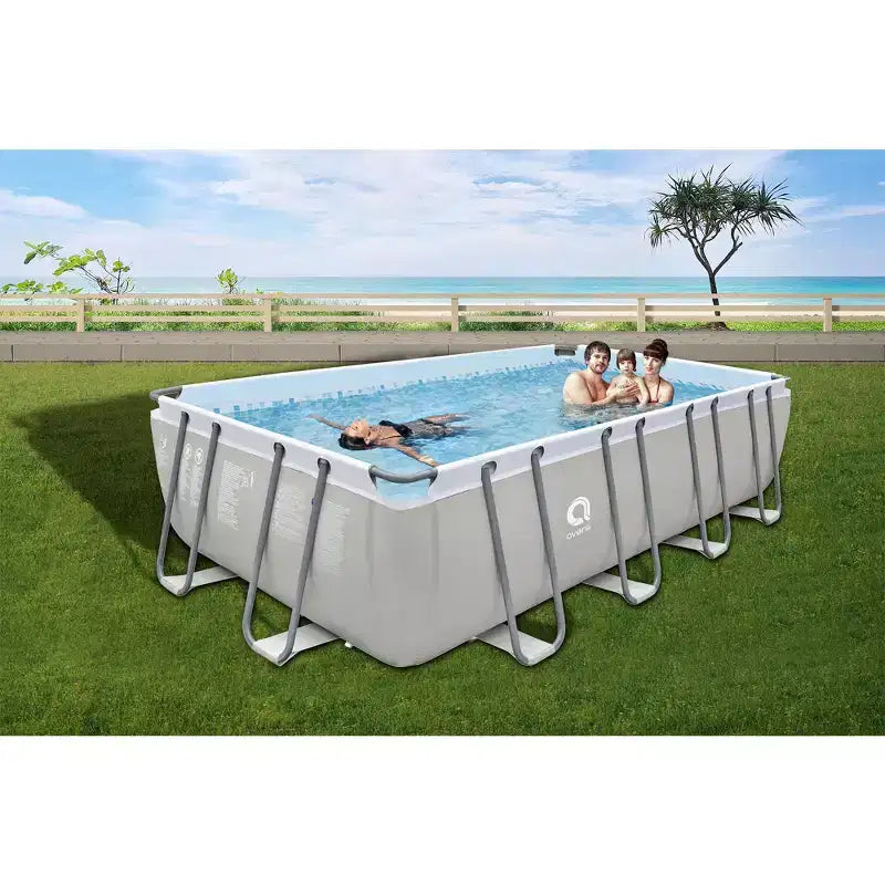 Piscine rectangulaire hors-sol à cadre en acier JLeisure 17776 de 18 x 10 pieds