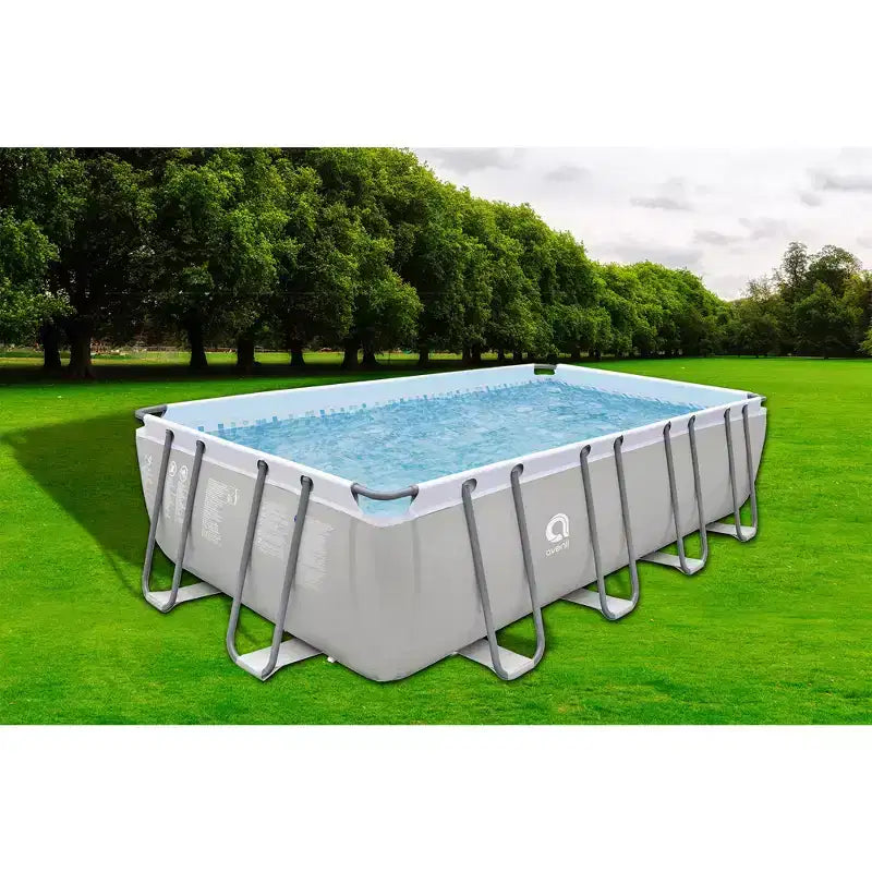 Piscine rectangulaire hors-sol à cadre en acier JLeisure 17776 de 18 x 10 pieds