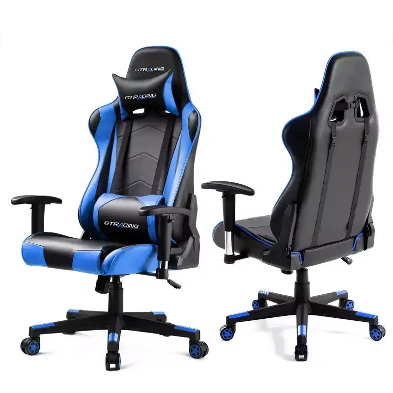 Chaise de Bureau Gaming en Cuir PU avec Appuie-tête et Coussin Lombaire Ajustables - GTRACING