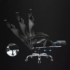 Sedia da Gaming con Poggiapiedi e Cuscino Massaggiante Lombare Ergonomico in Pelle PU - GTRACING