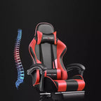Sedia da Gaming con Poggiapiedi e Cuscino Massaggiante Lombare Ergonomico in Pelle PU - GTRACING