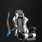 Sedia da Gaming con Poggiapiedi e Cuscino Massaggiante Lombare Ergonomico in Pelle PU - GTRACING
