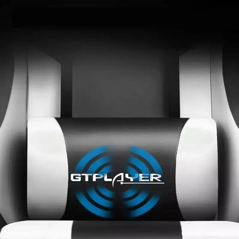 Sedia da Gaming con Poggiapiedi e Cuscino Massaggiante Lombare Ergonomico in Pelle PU - GTRACING