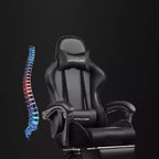 Sedia da Gaming con Poggiapiedi e Cuscino Massaggiante Lombare Ergonomico in Pelle PU - GTRACING