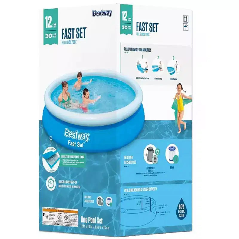 Piscine gonflable ronde Bestway Fast Set 3,66 m x 76 cm