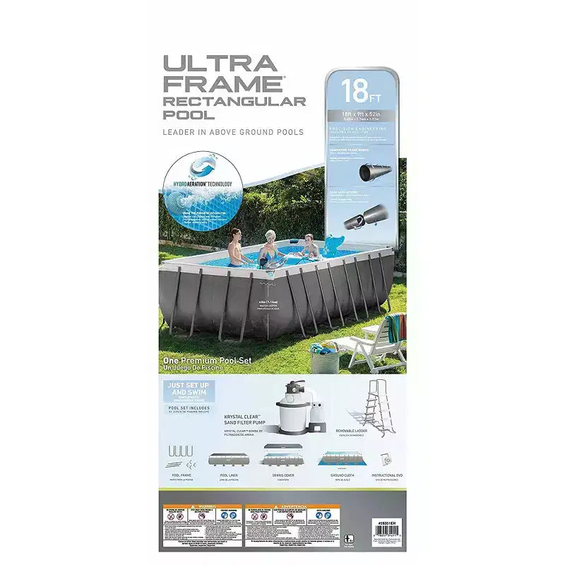 Piscine rectangulaire Intex Ultra Frame 5,49 m x 2,74 m x 1,32 m