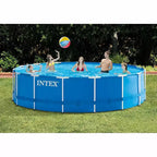 Piscine tubulaire Intex 4,57 m x 1,22 m avec pompe de filtration, échelle, tapis de sol et bâche de protection