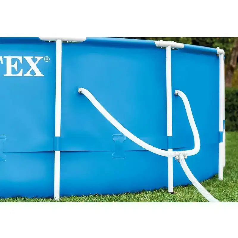 Piscine tubulaire Intex 4,57 m x 1,22 m avec pompe de filtration, échelle, tapis de sol et bâche de protection