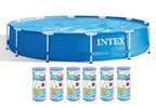 Intex 12' x 30 Metal Frame Set Swimming Pool with 530 GPH Pump & Filters 28211EH