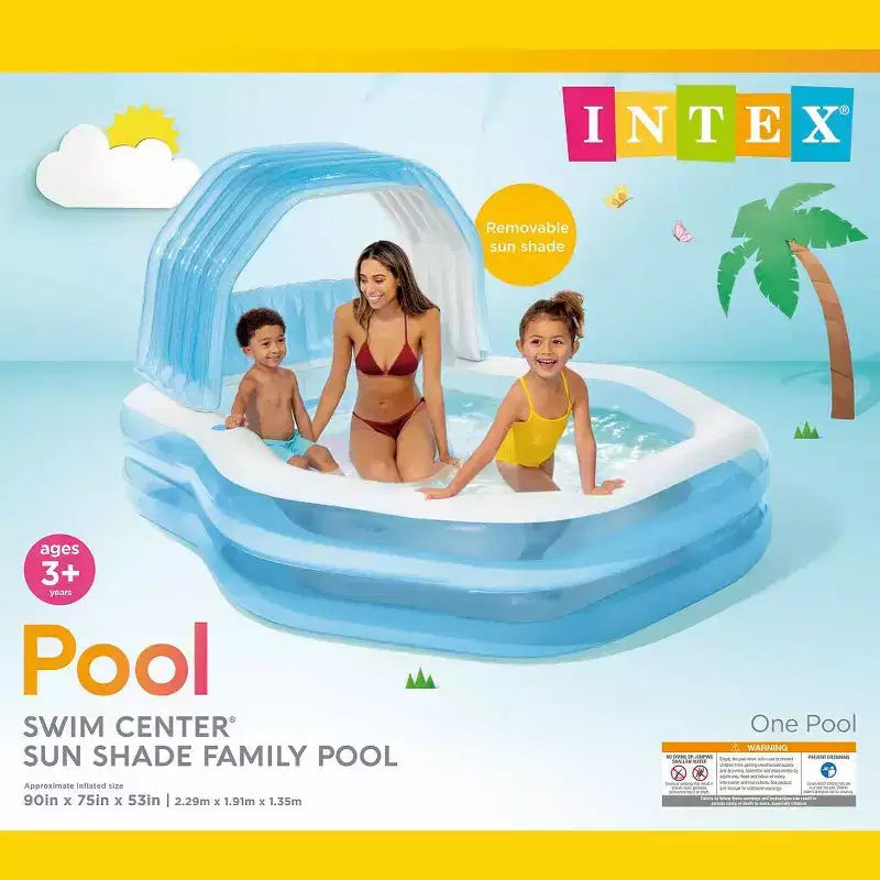 Piscine familiale gonflable Intex 57186EP Swim Center avec pare-soleil 90 X 75 X 53