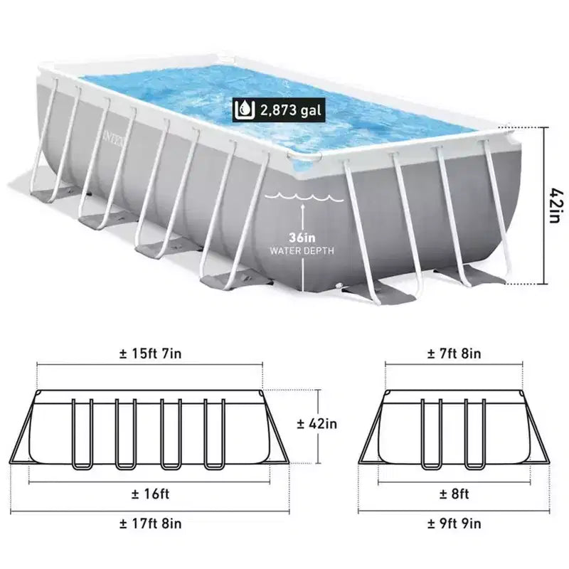 Piscine rectangulaire Intex Prism Frame 4,88m x 2,44m x 1,07m avec pompe de filtration