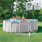 Kit Piscine Tubulaire Intex Prism Frame 4,57 x 1,22 m avec Échelle, Bâche et Pompe