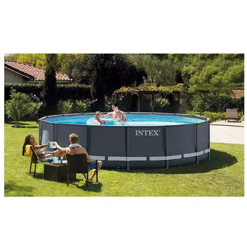 Piscine Intex Ultra XTR Ronde 4,88 m x 1,22 m avec Épurateur à Sable, Échelle, Tapis de Sol et Bâche de Protection