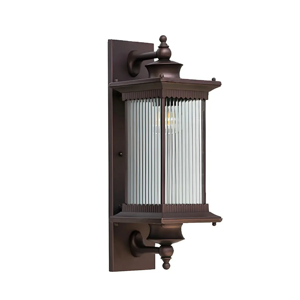 Applique murale d'extérieur moderne avec abat-jour en verre géométrique noir