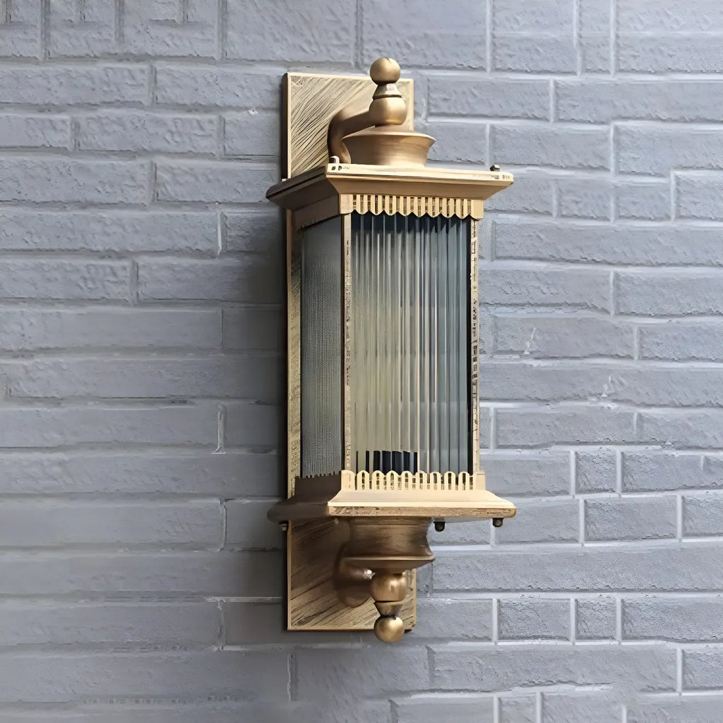 Applique murale d'extérieur moderne avec abat-jour en verre géométrique noir