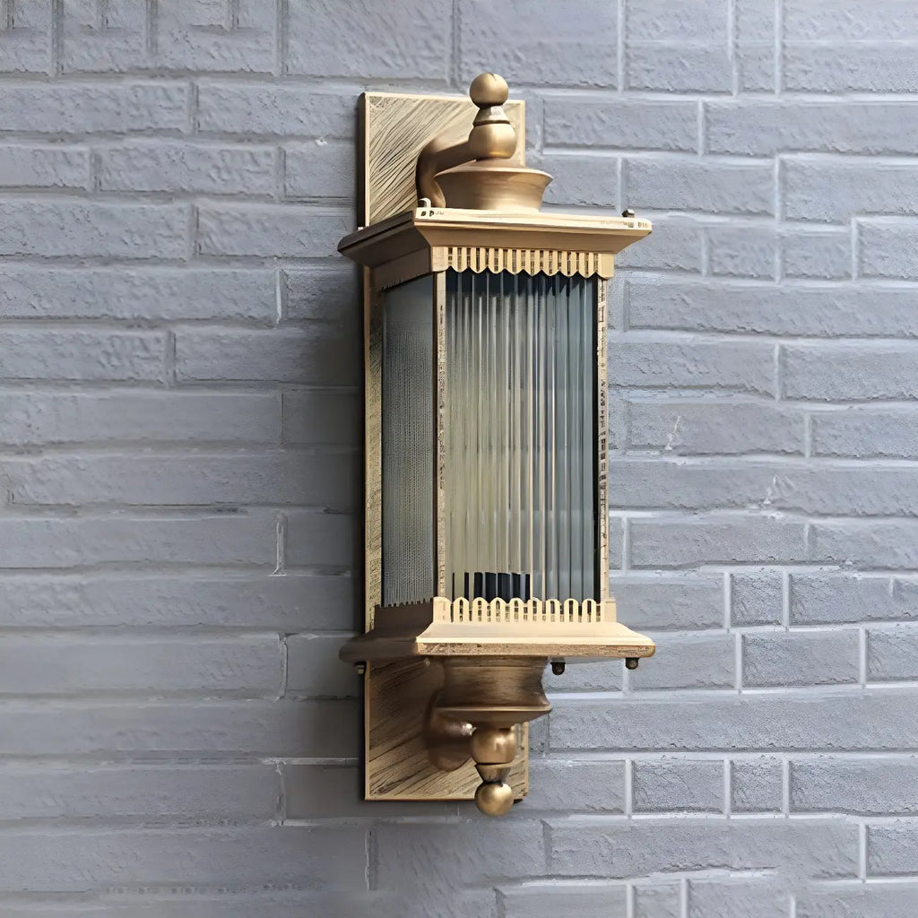 Applique murale d'extérieur moderne avec abat-jour en verre géométrique noir