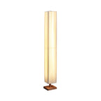 Lampadaire moderne en bois avec colonne et LED 3 couleurs pour salon