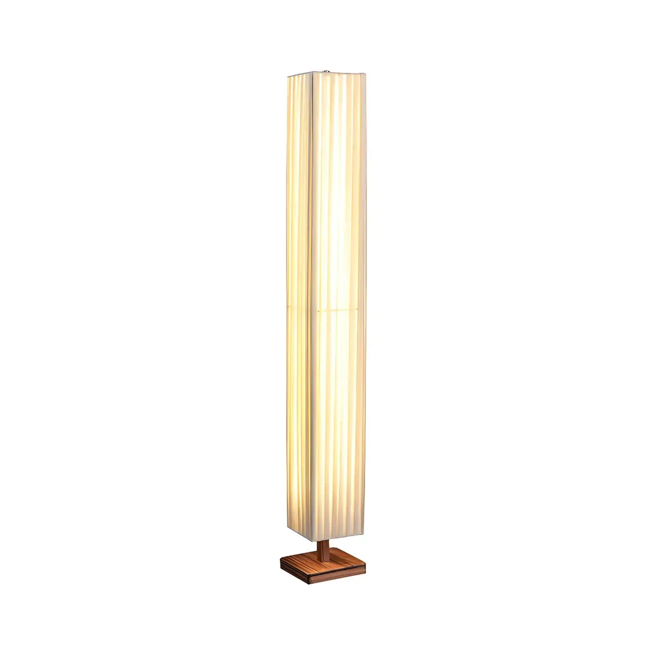 Lampadaire moderne en bois avec colonne et LED 3 couleurs pour salon