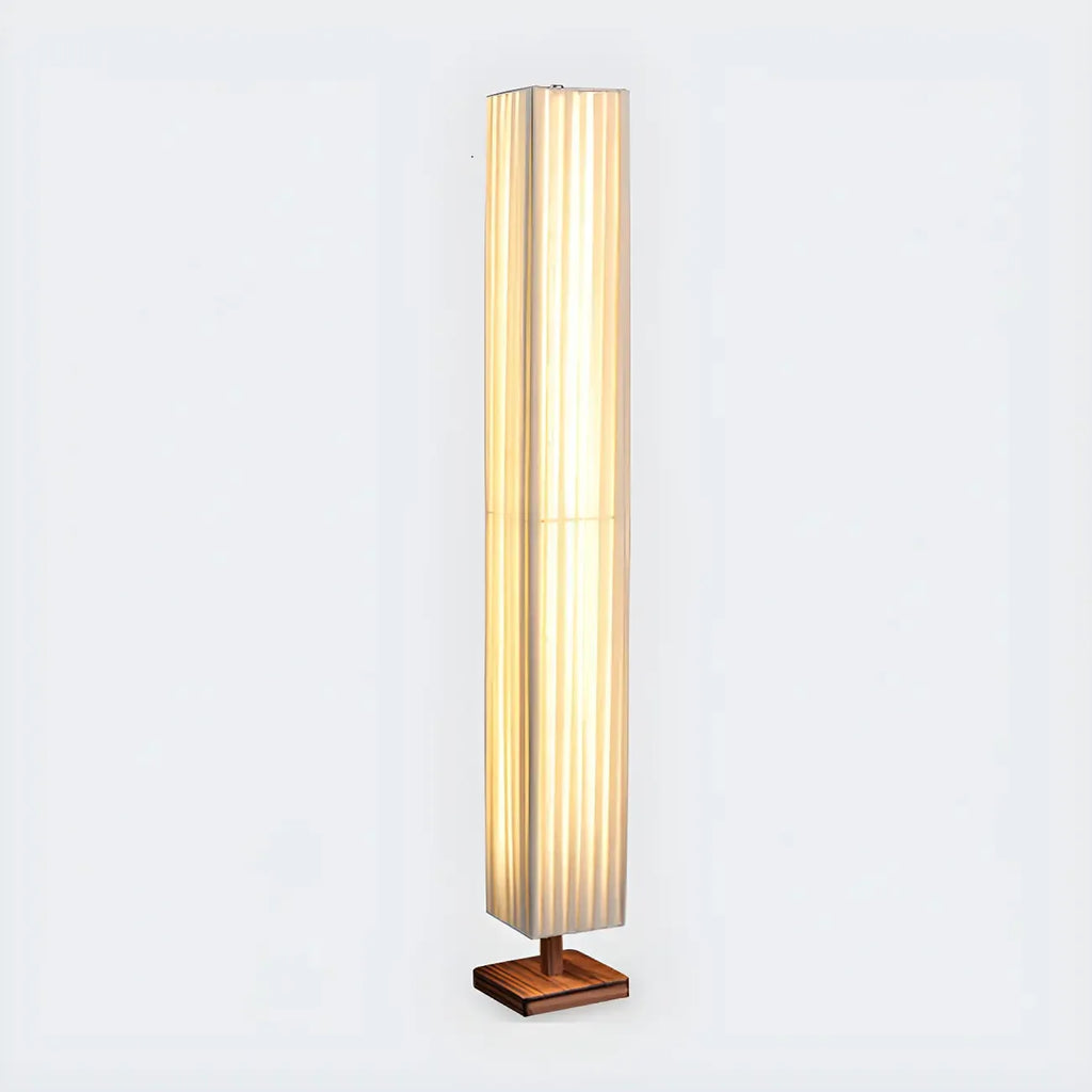 Lampadaire moderne en bois avec colonne et LED 3 couleurs pour salon