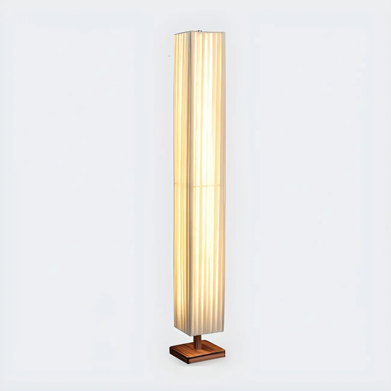 Lampadaire moderne en bois avec colonne et LED 3 couleurs pour salon