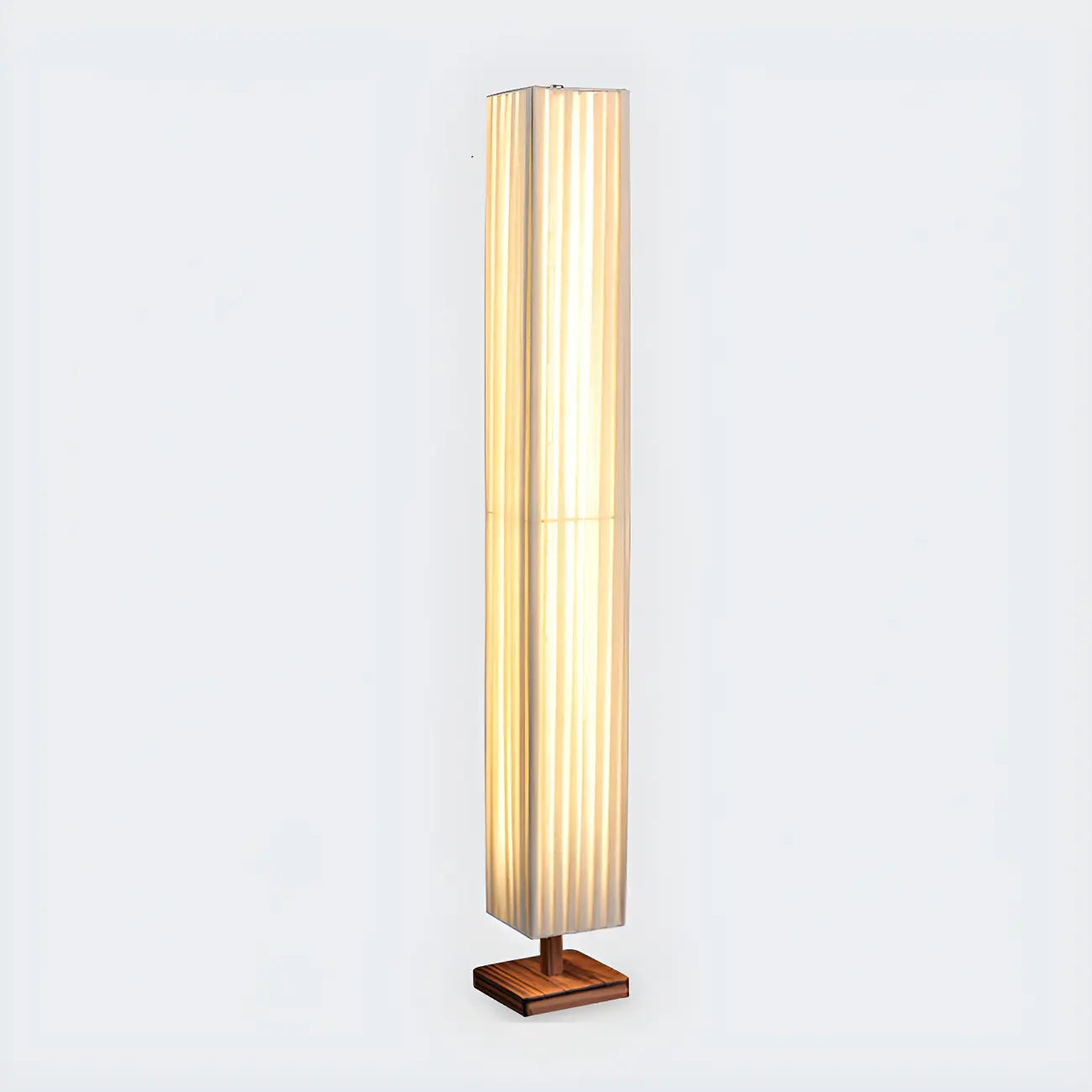 Lampadaire moderne en bois avec colonne et LED 3 couleurs pour salon