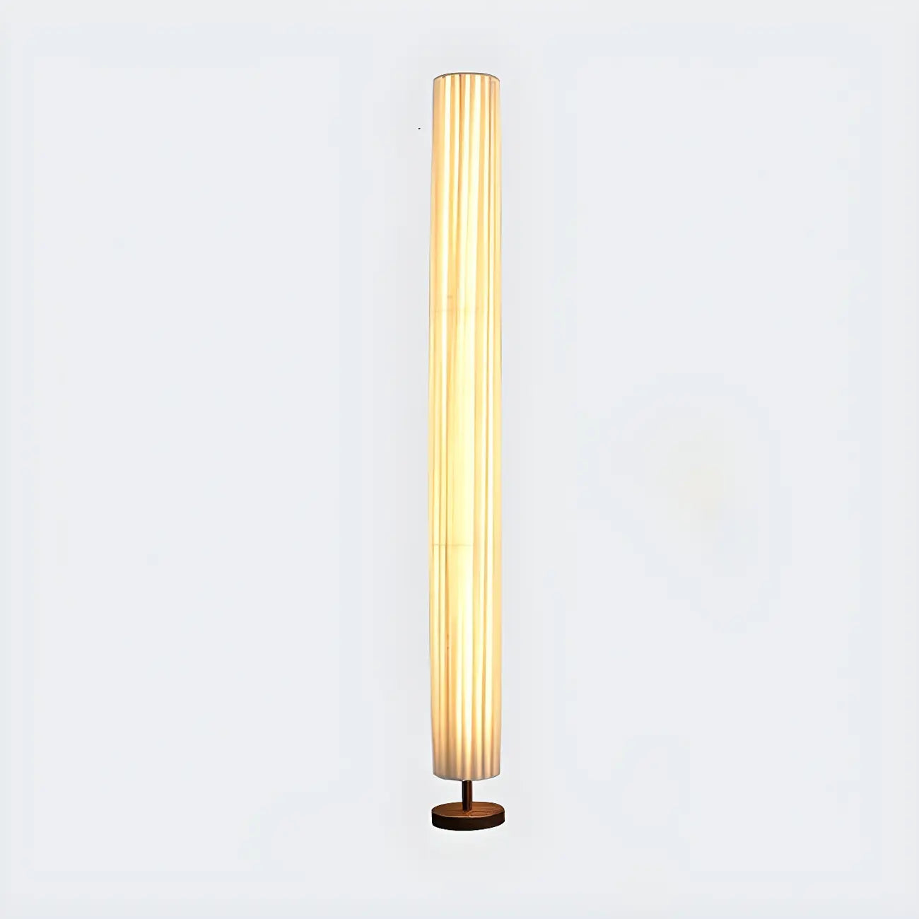 Lampadaire moderne en bois avec colonne et LED 3 couleurs pour salon