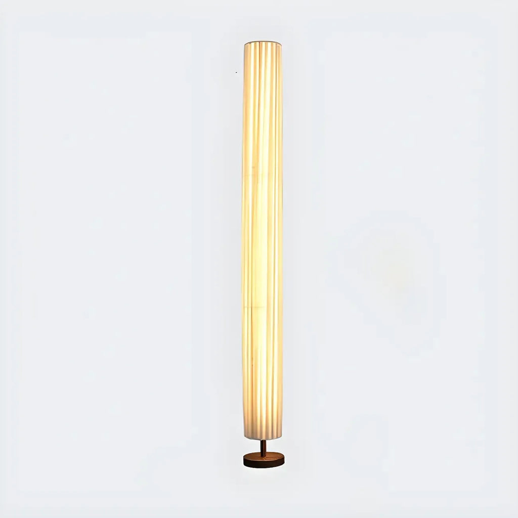 Lampadaire moderne en bois avec colonne et LED 3 couleurs pour salon